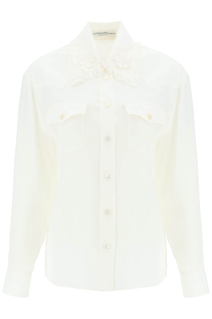 Alessandra Rich Silk Shirt   Bianco