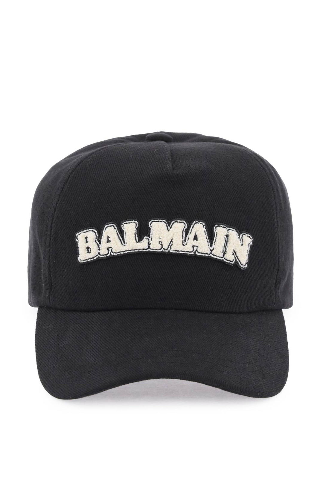 Balmain Terry Logo Baseball Cap   Black