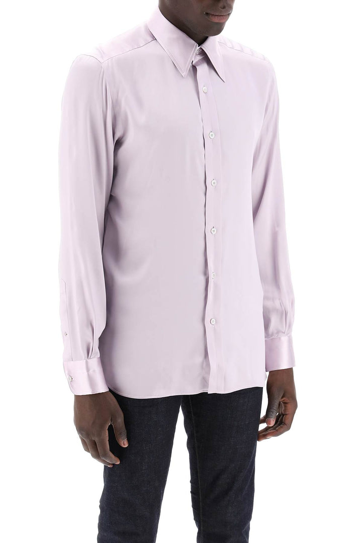 Tom Ford Silk Charmeuse Blouse Shirt   Rosa
