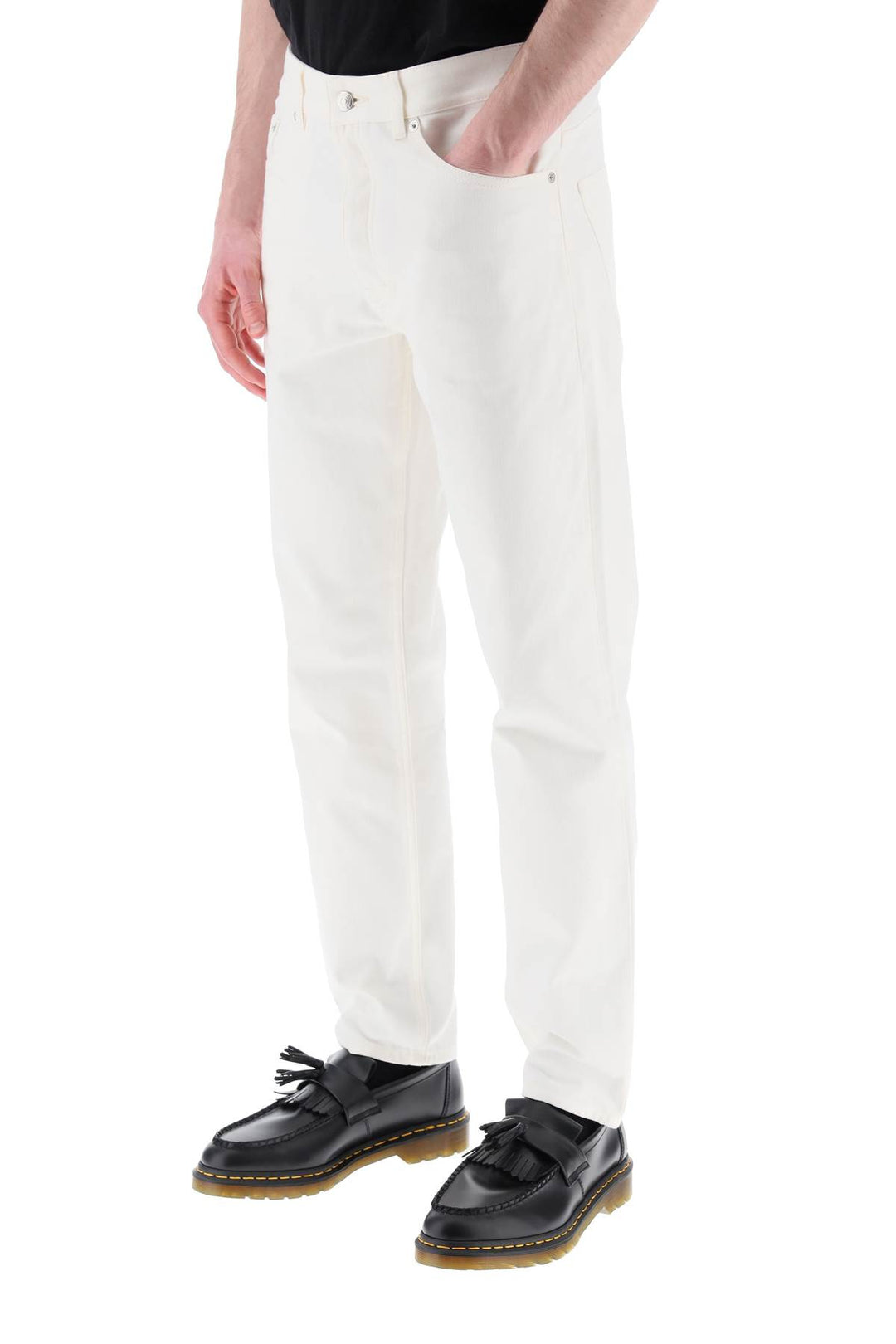 Maison Kitsune Low Rise Tapered Jeans   Bianco
