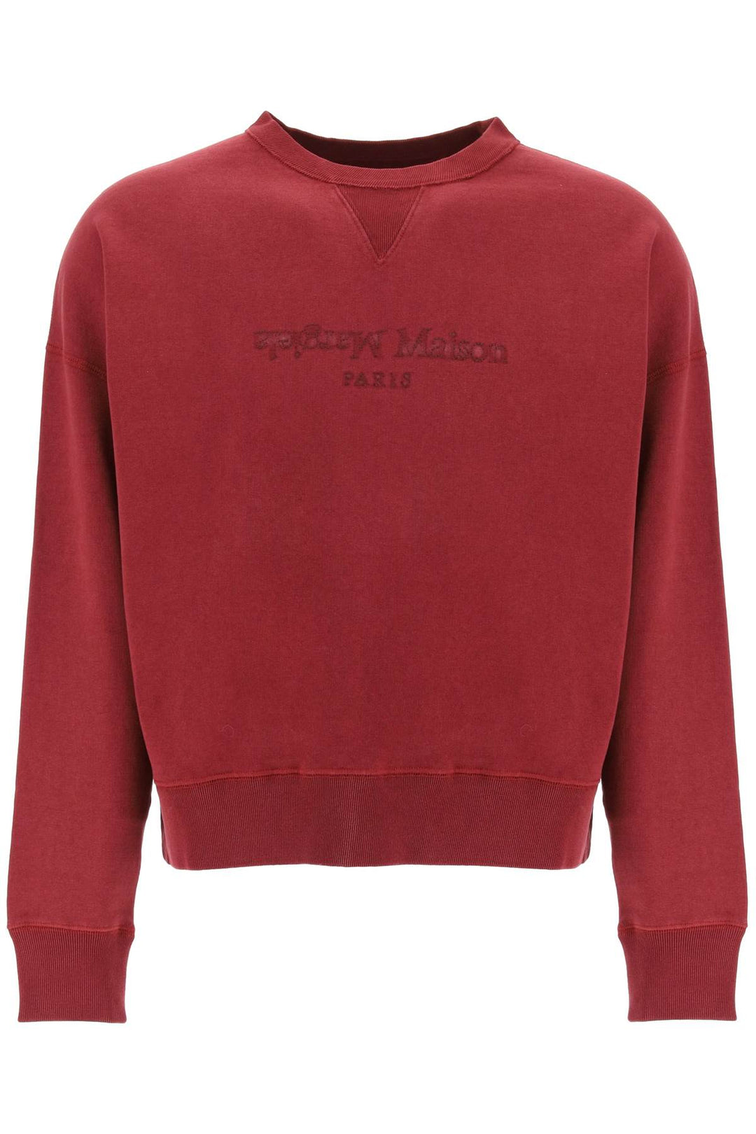 Maison Margiela Reverse Logo Sweatshirt With Hood   Rosso