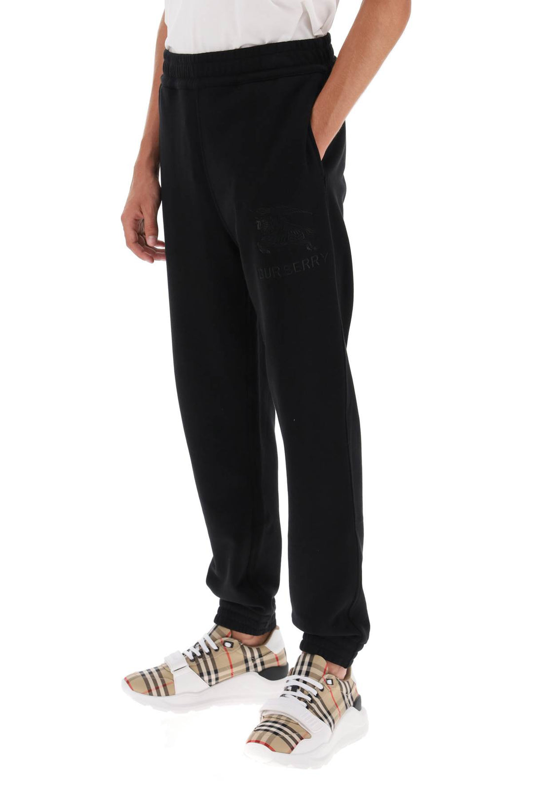 Burberry Tywall Sweatpants With Embroidered Ekd   Black