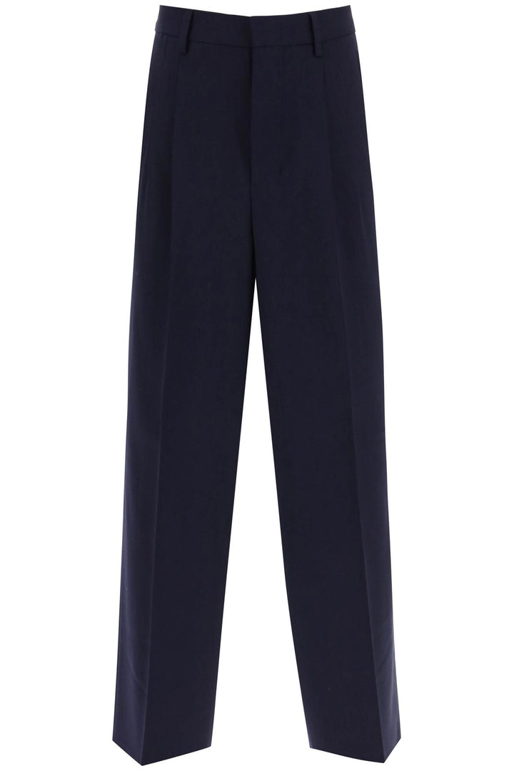 Ami Alexandre Matiussi Loose Fit Pants With Straight Cut   Blu