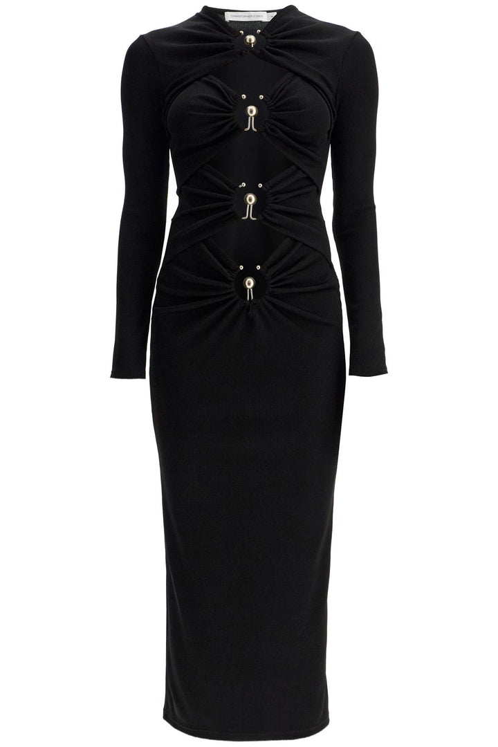 Christopher Esber Cut Out Dress With Metallic Rings   Black