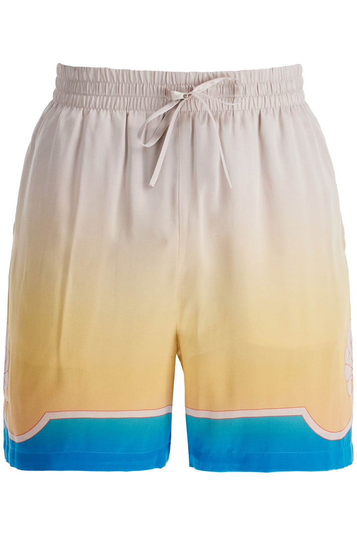 Casablanca Colorful Silk Bermuda Shorts Set   Neutral