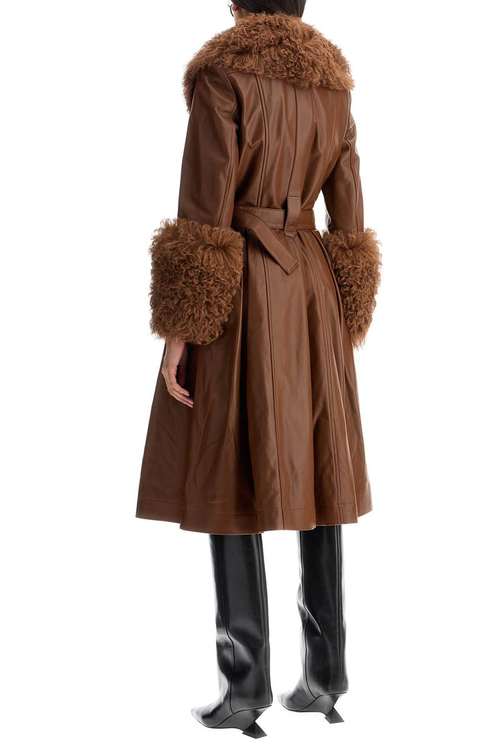 Saks Potts Long Foxy Leather & Shearling Coat