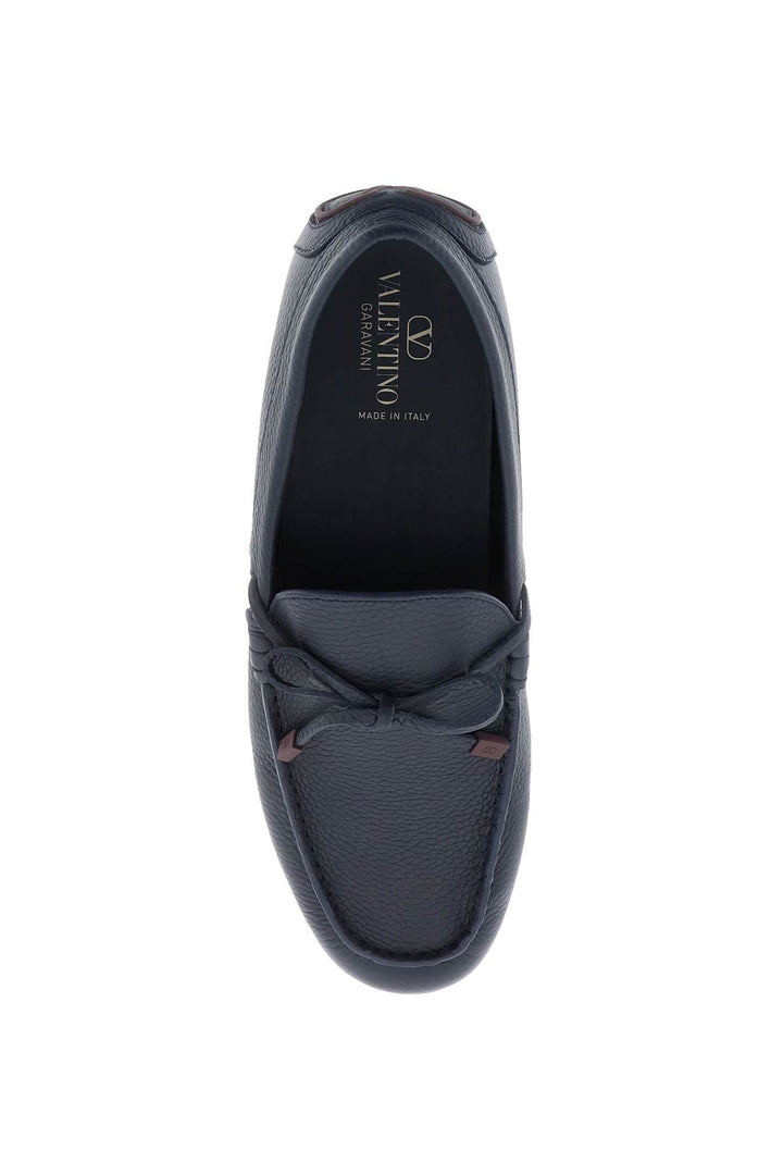 Valentino Garavani Leather Loafers With Bow   Blue