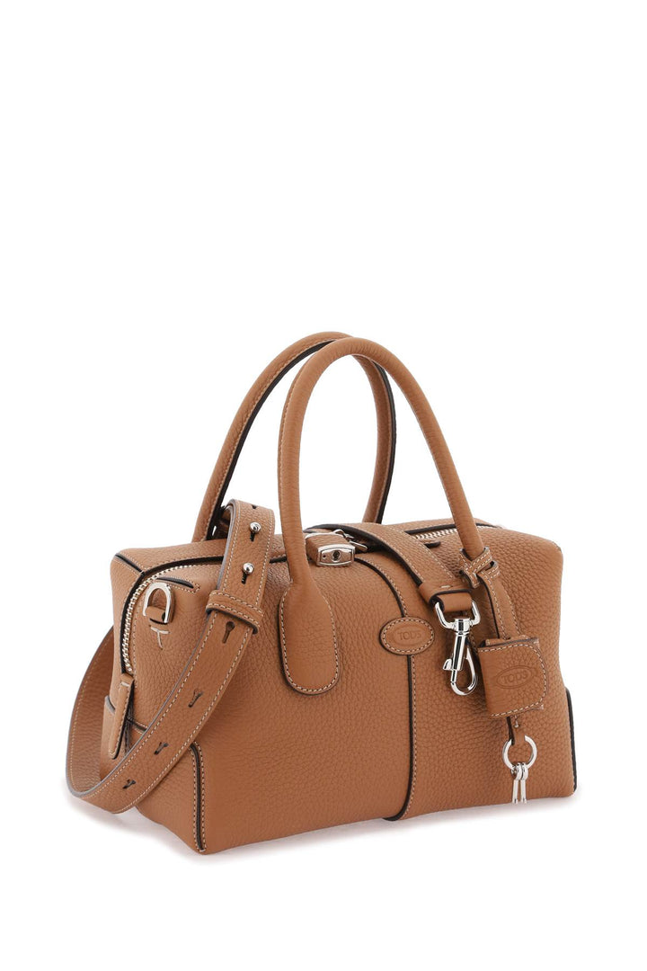 Tod's Grained Leather Bowling Bag   Marrone