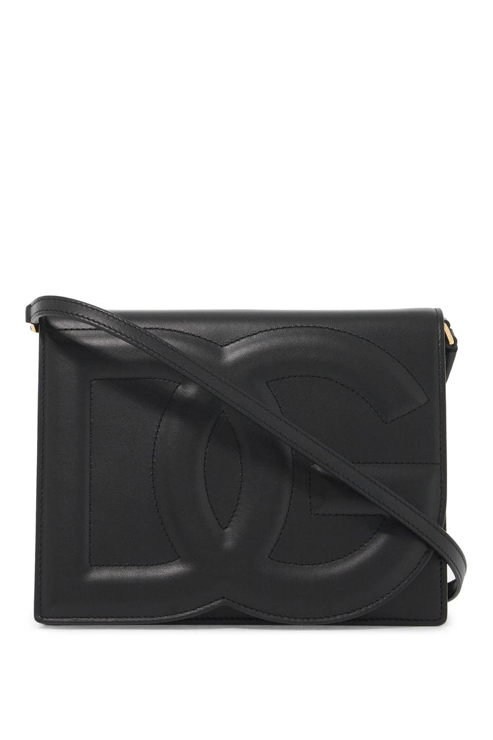 Dolce & Gabbana Leather Dg Logo Crossbody Bag   Black