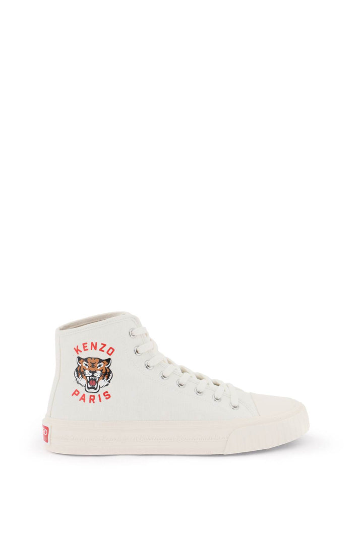 Kenzo Canvas High Top Sneakers   Bianco