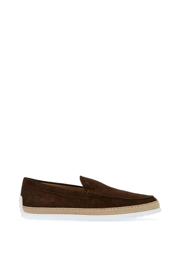 Tod's Suede Slip On With Rafia Insert   Brown
