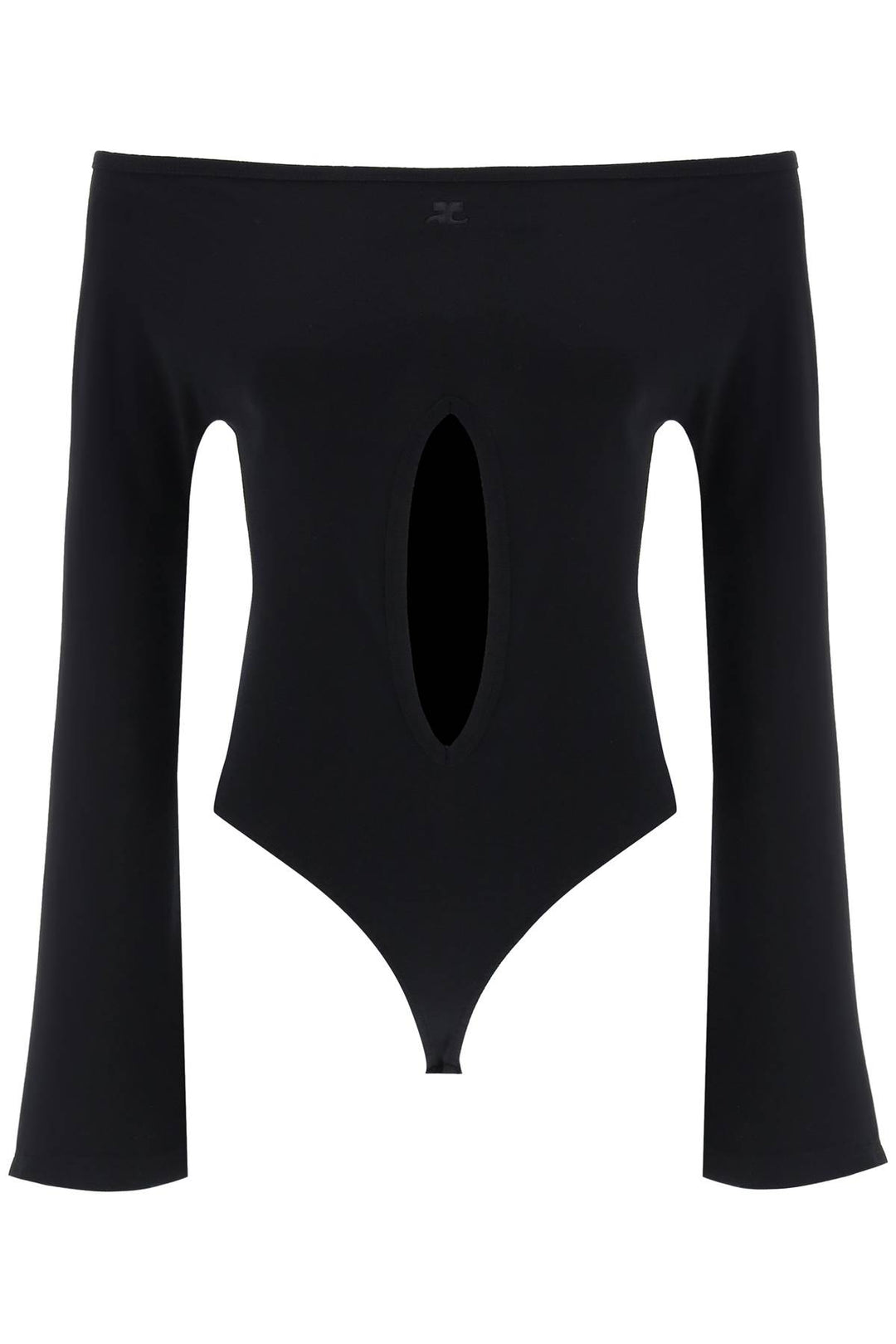 Courreges Replace With Double Quotejersey Body With Cut Out   Nero