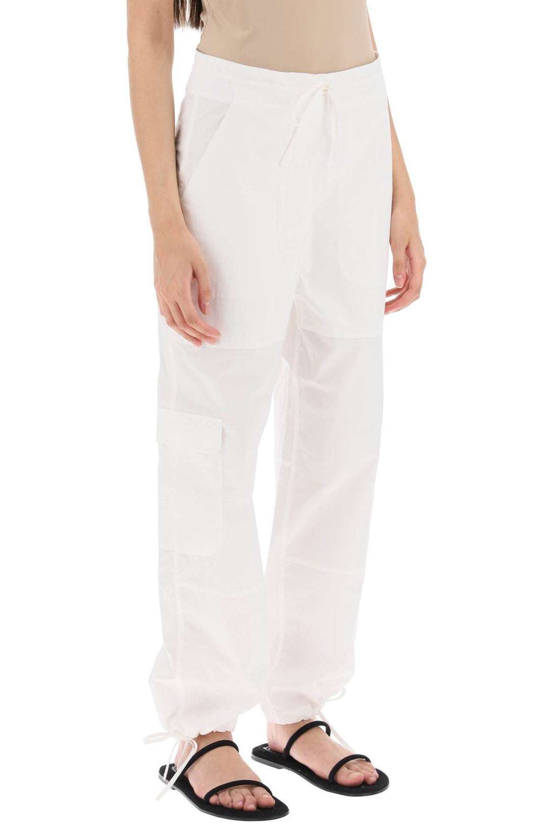 Toteme Cotton Cargo Pants   Bianco