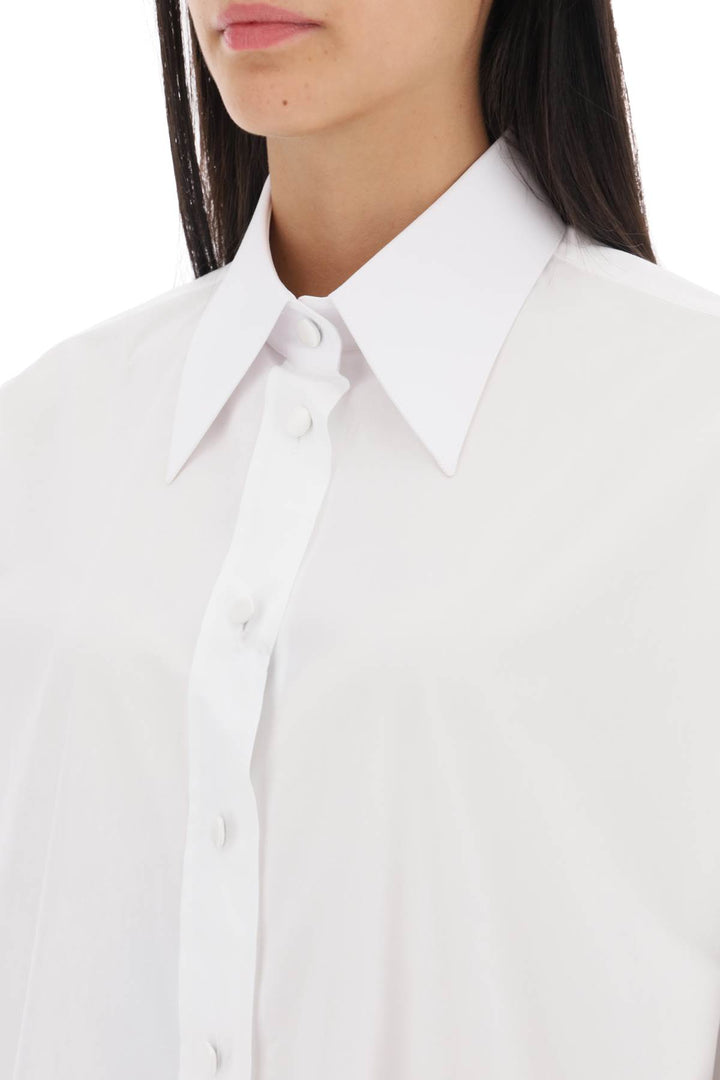 Dolce & Gabbana Maxi Shirt With Satin Buttons   Bianco