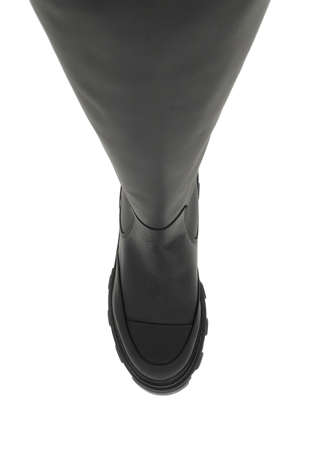 Ganni Tubular Leather Boots   Black