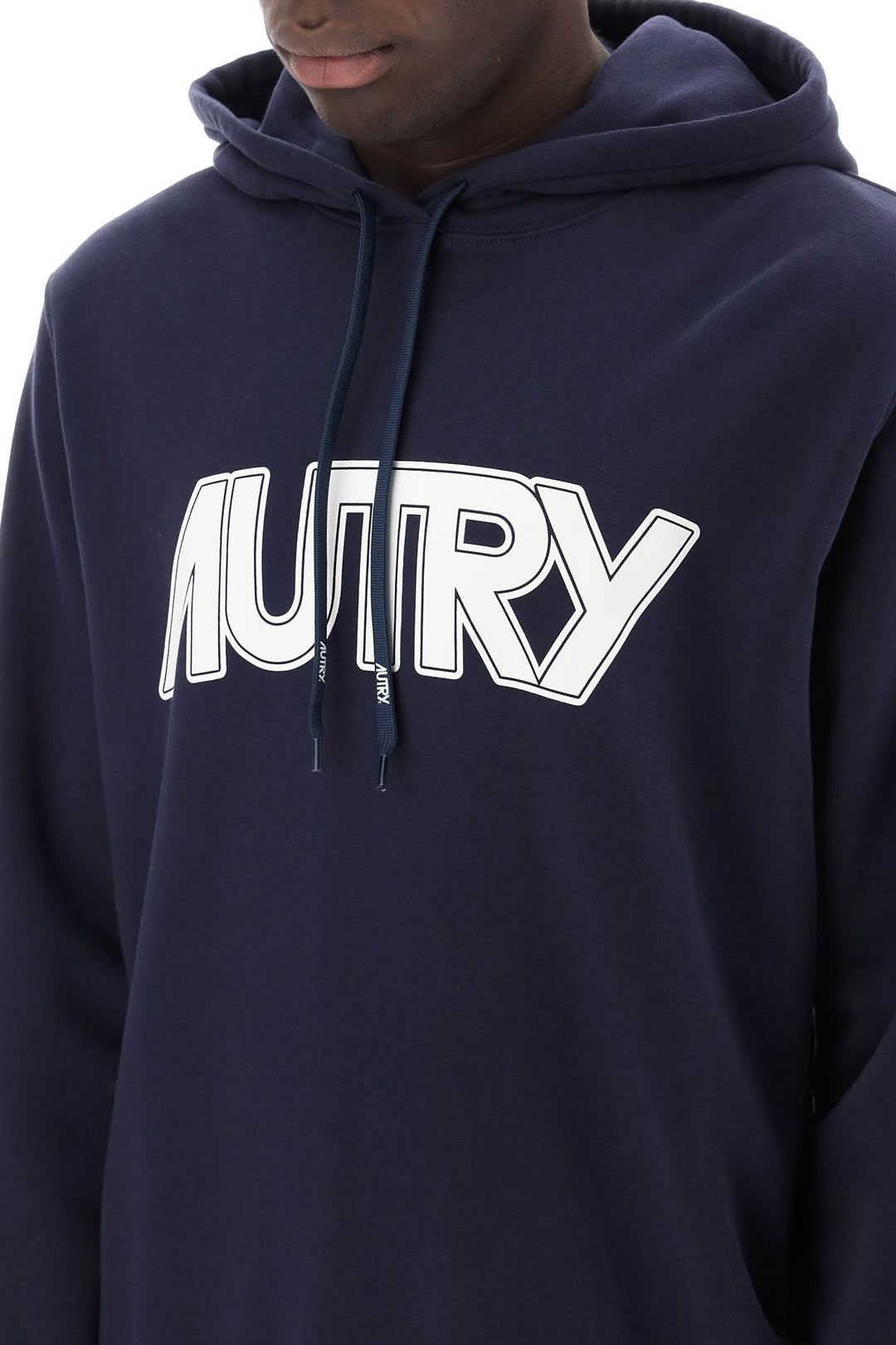 Autry Hoodie With Maxi Logo Print   Blu