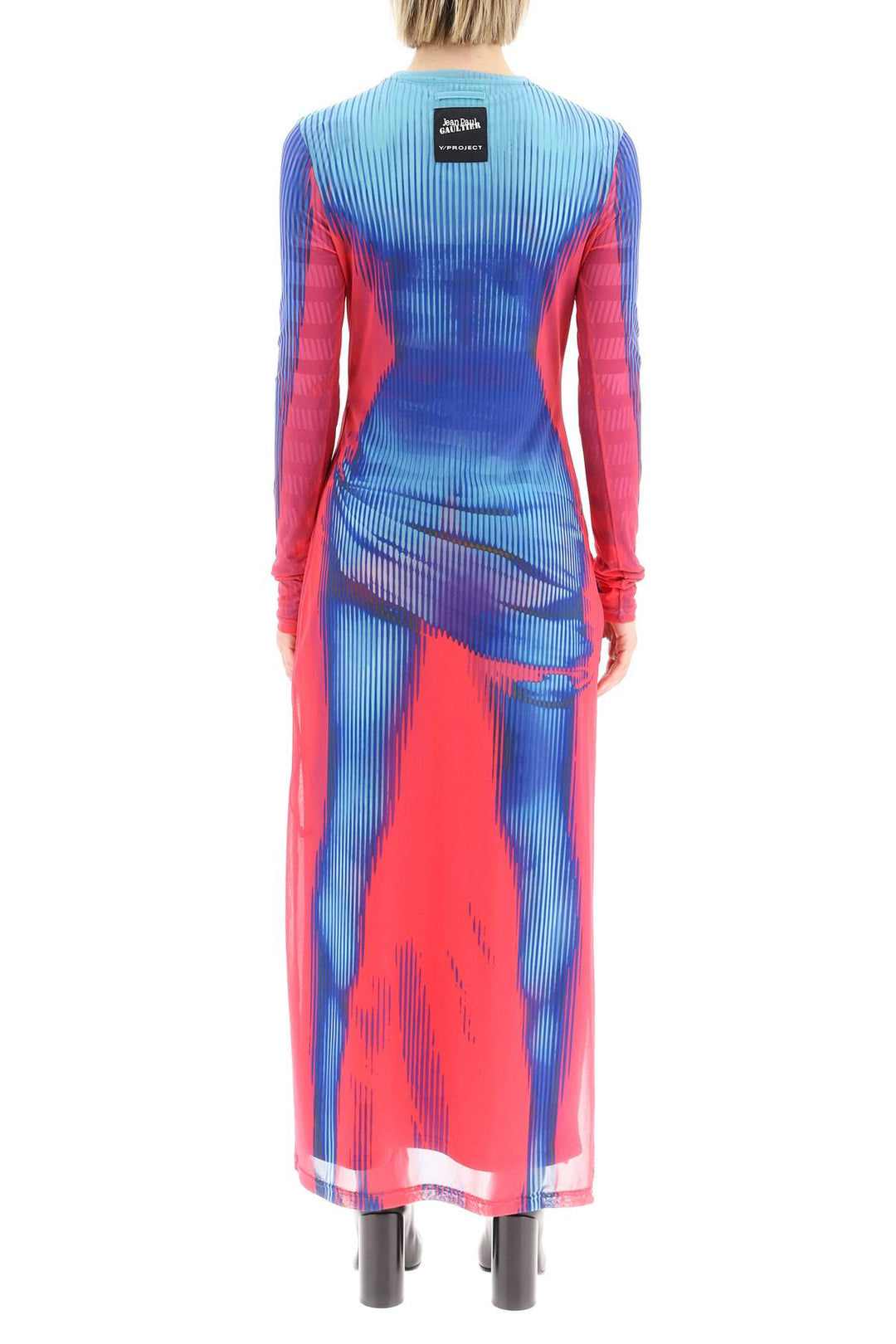 Y Project Jean Paul Gaultier Body Morph Dress   Blu