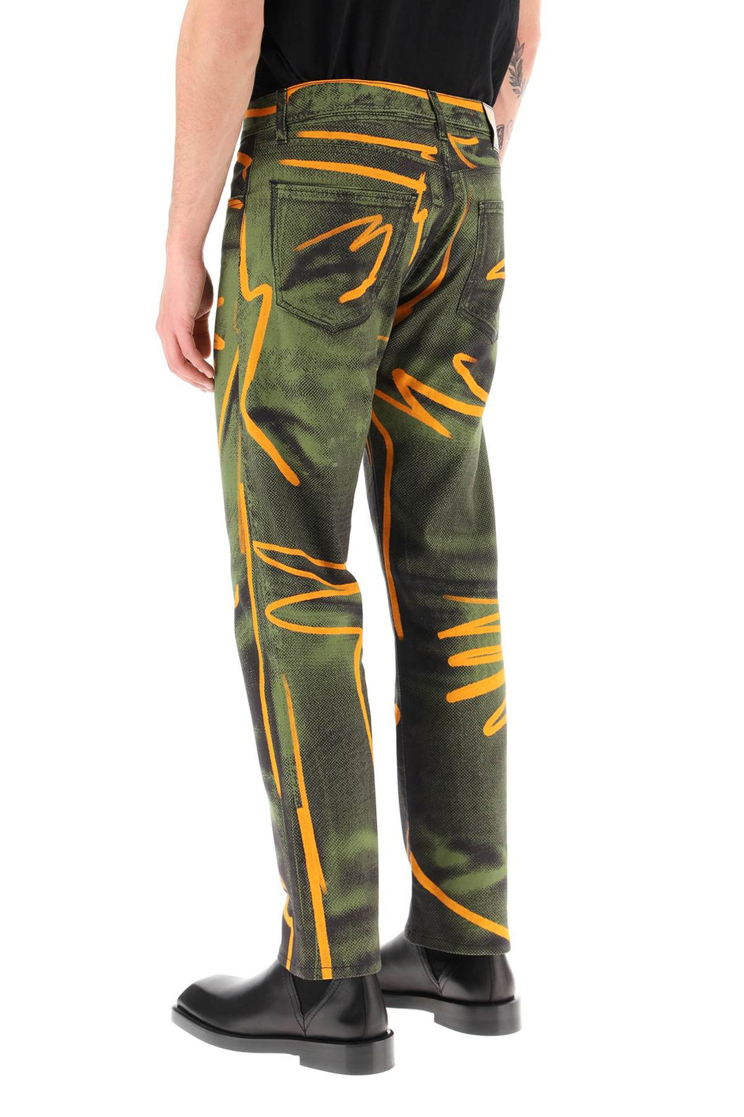 Moschino Shadows & Squiggles Cotton Pants   Verde