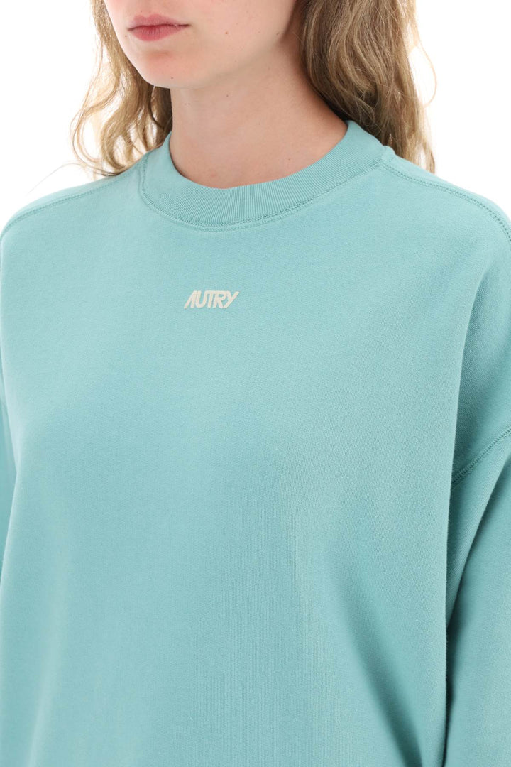Autry Crew Neck Sweatshirt With Logo Print   Green