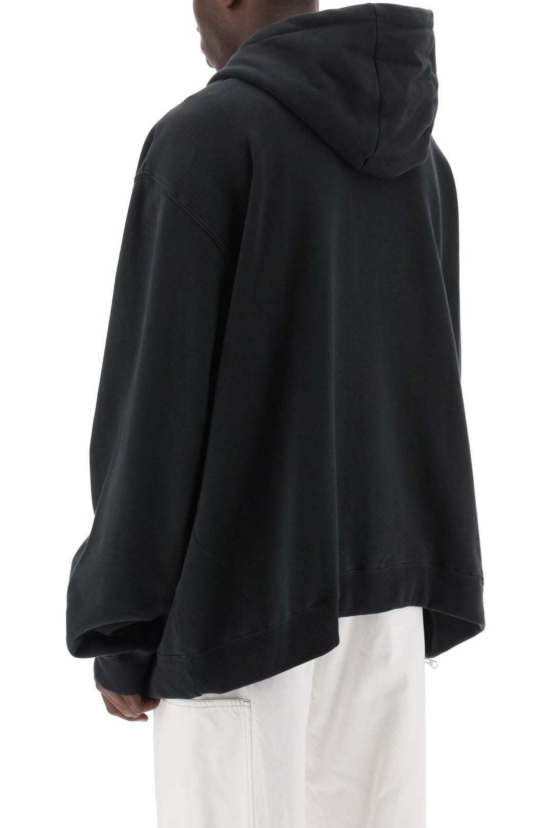 Maison Margiela Replace With Double Quotemaxi Zip Up Sweatshirt With   Nero