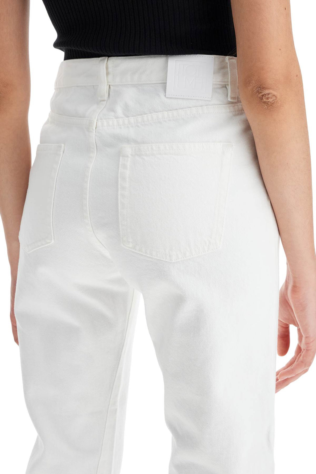 Toteme Twisted Seam Cropped Jeans   White