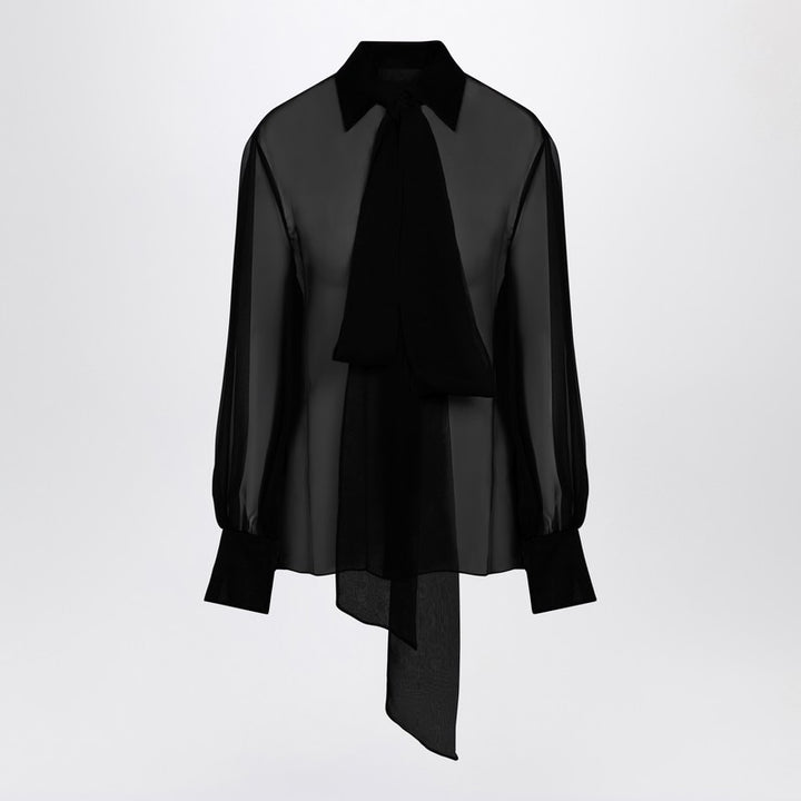 Valentino Semi-sheer silk chiffon shirt