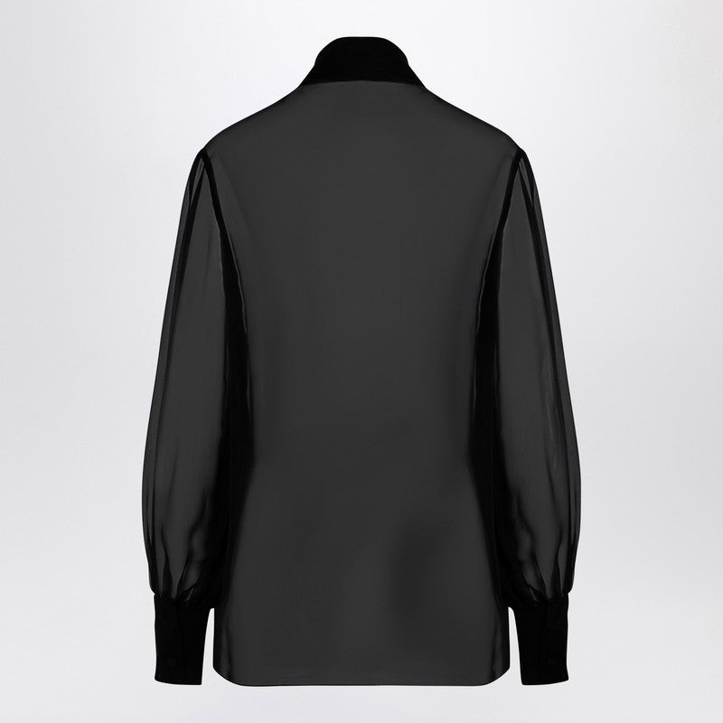 Valentino Semi-sheer silk chiffon shirt