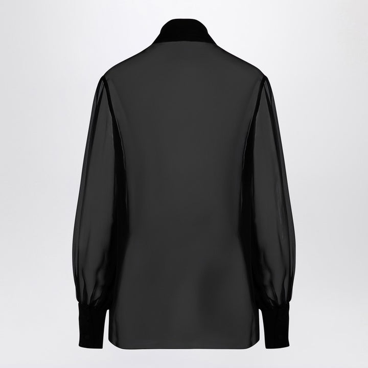 Valentino Semi-sheer silk chiffon shirt