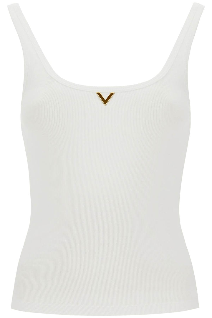 Valentino Garavani ribbed tank top with v neckline