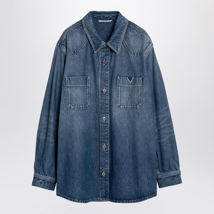 Valentino V detail denim shirt
