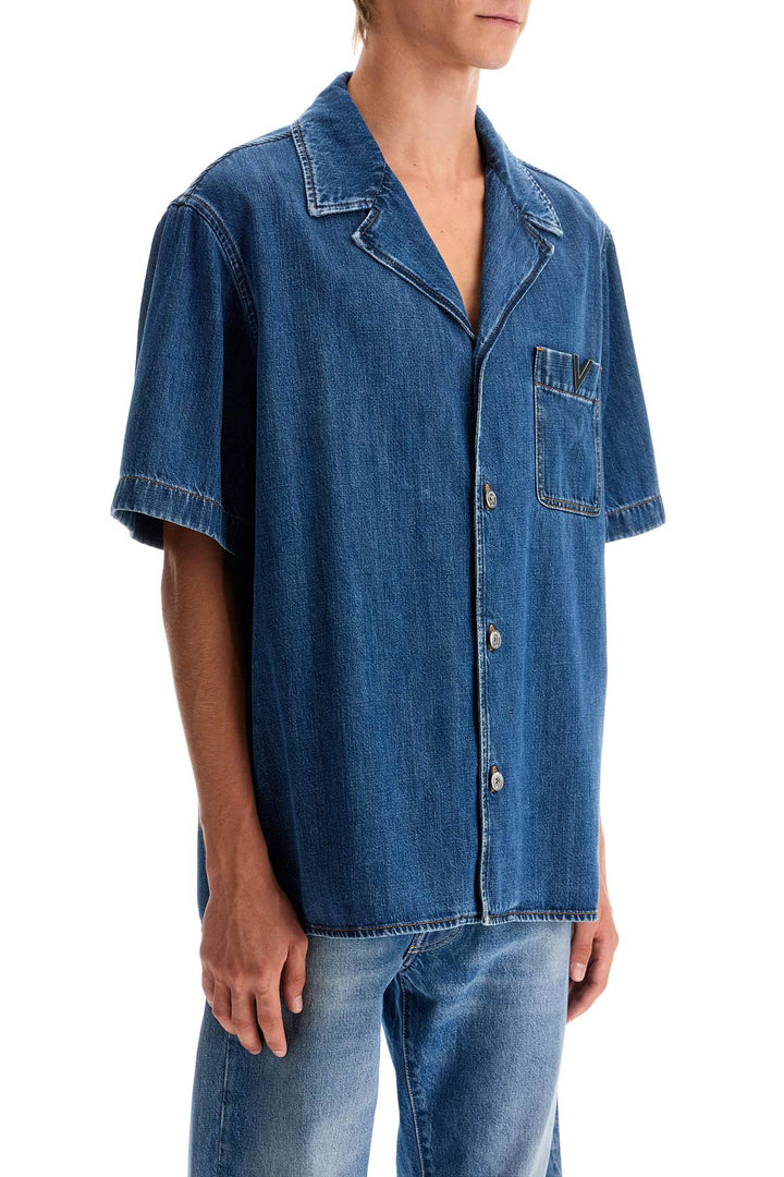 Valentino Garavani denim bowling shirt