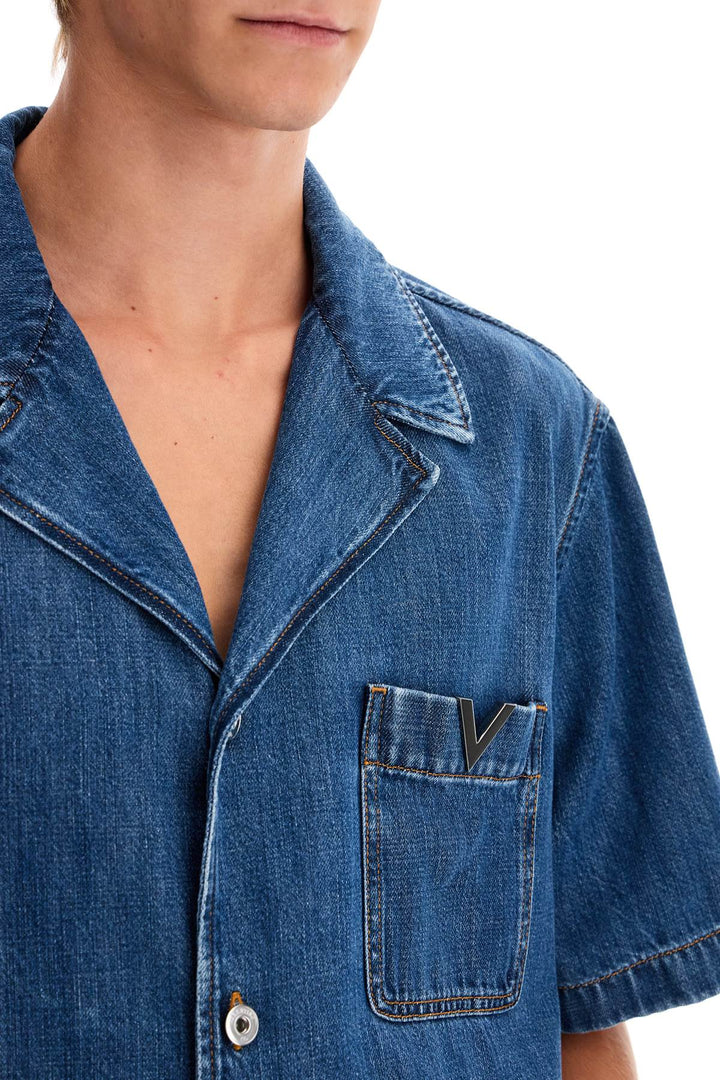 Valentino Garavani denim bowling shirt