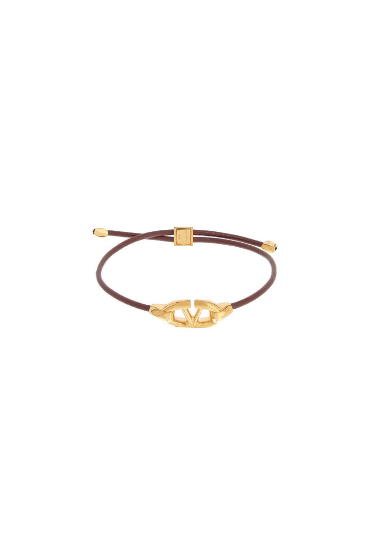 Valentino Garavani leather vlogo bracelet