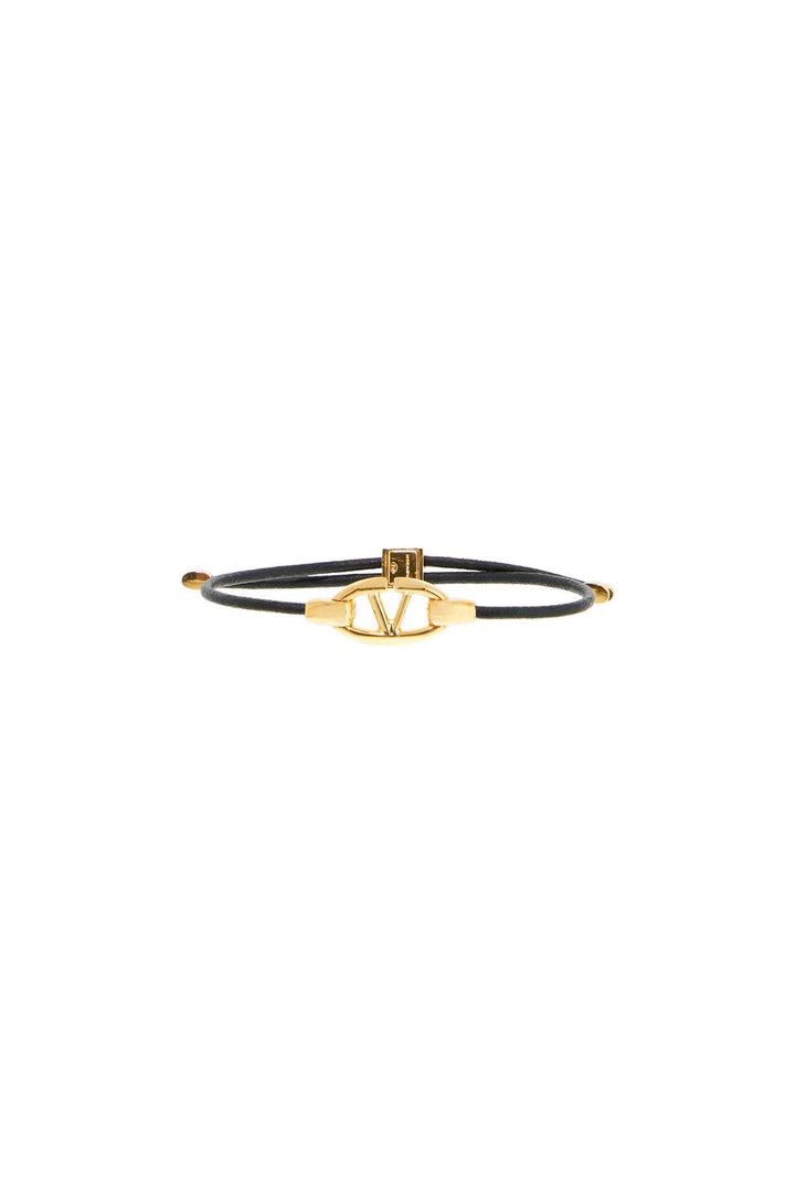 Valentino Garavani leather vlogo bracelet