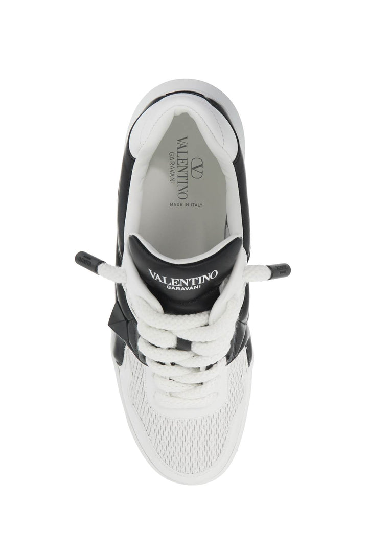 Valentino Garavani low-top perforated leather one stud sneakers