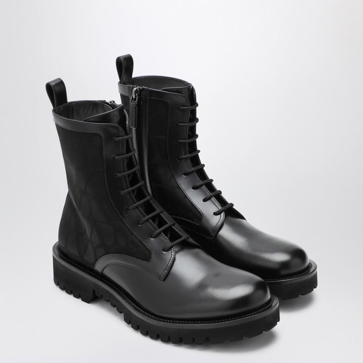 Valentino Garavani Toile Iconographe Combat Boots