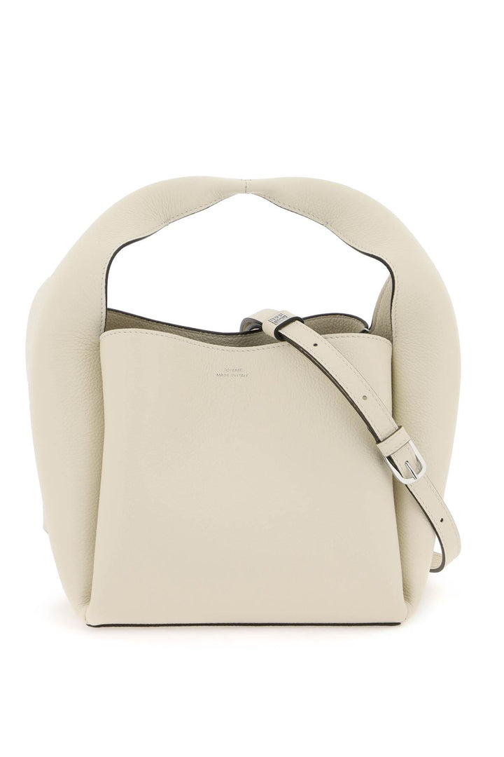 Toteme Hammered Leather Bucket Bag   White