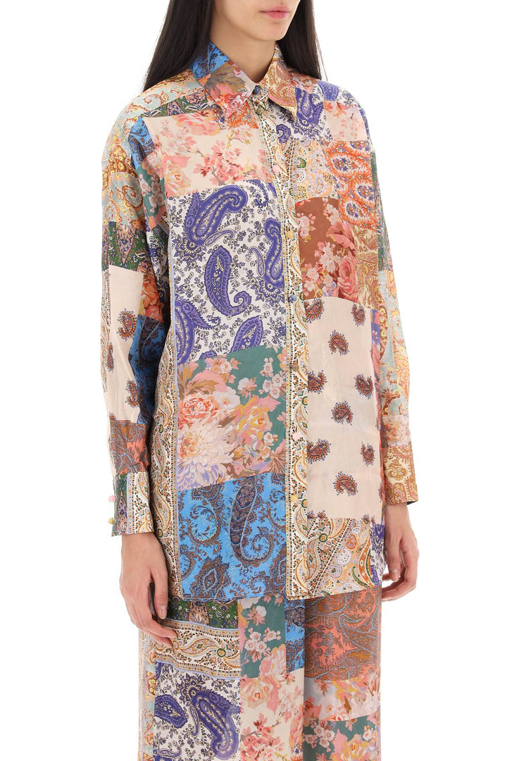 Zimmermann Devi Manstyle Silk Shirt   Multicolor