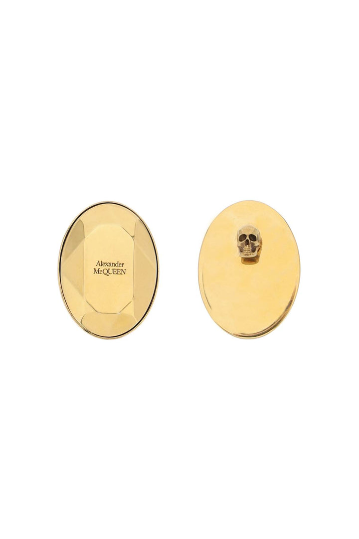 Alexander Mcqueen Stud Earrings With Faceted Stone   Oro