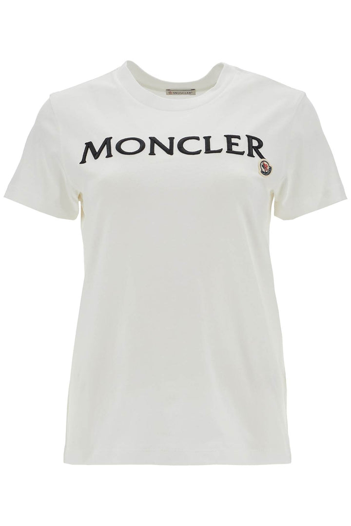 Moncler Embroidered Logo T Shirt   White
