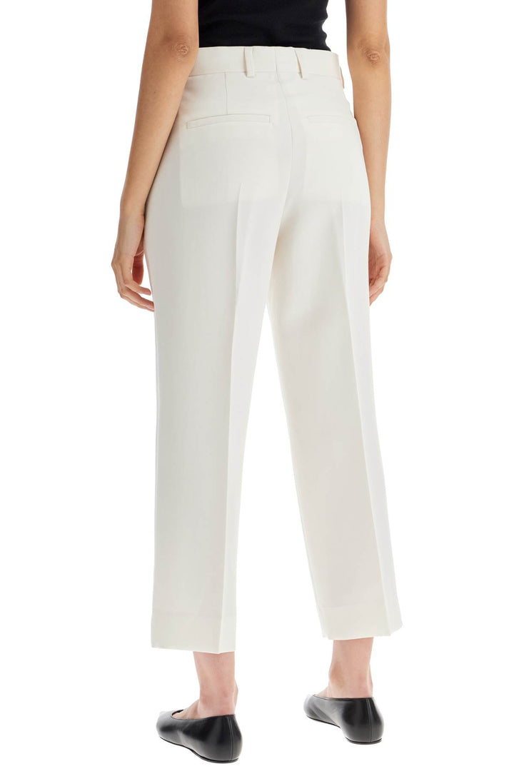 Toteme Cropped Wool Blend Trousers   White