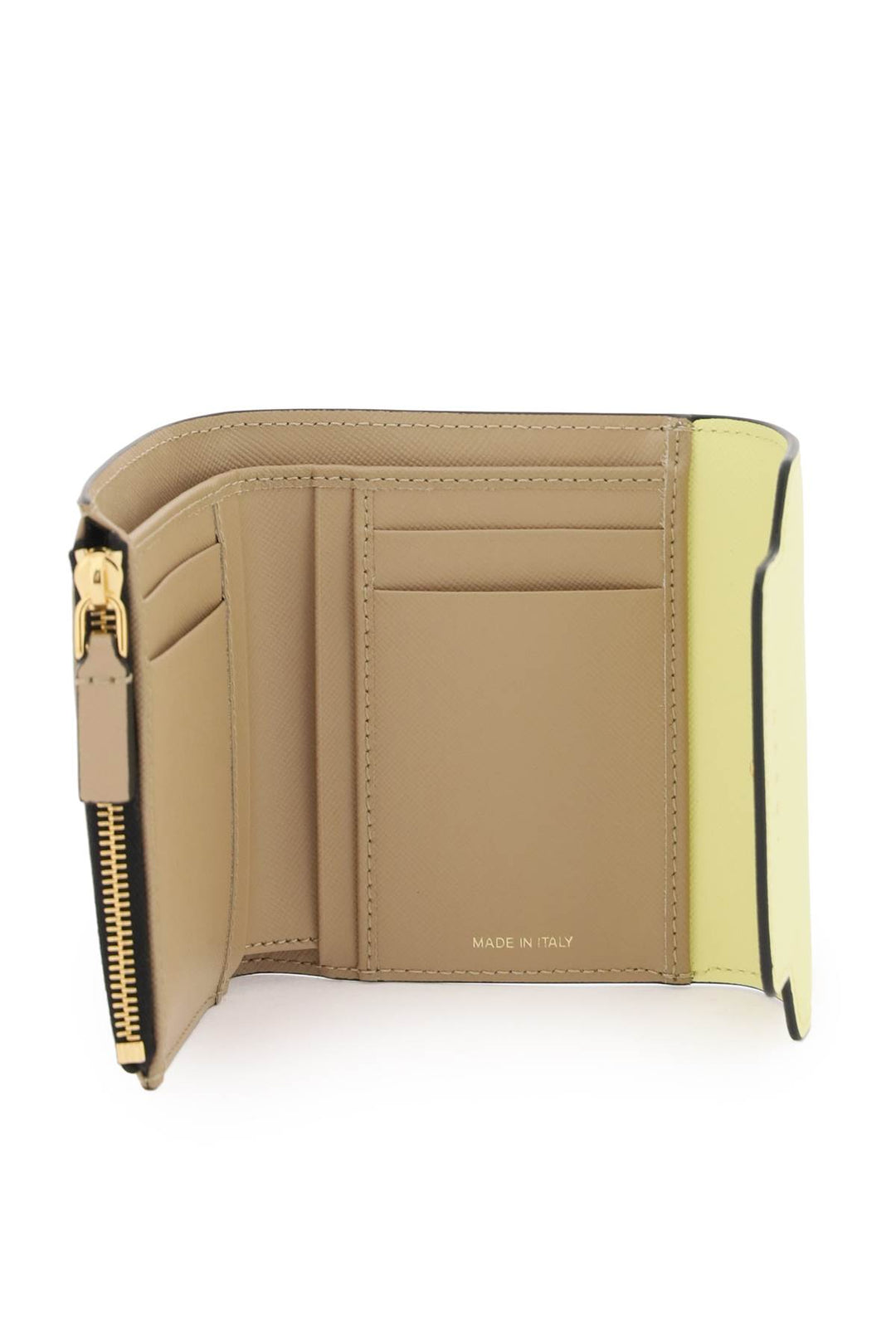 Marni Bi Fold Wallet With Flap   Beige