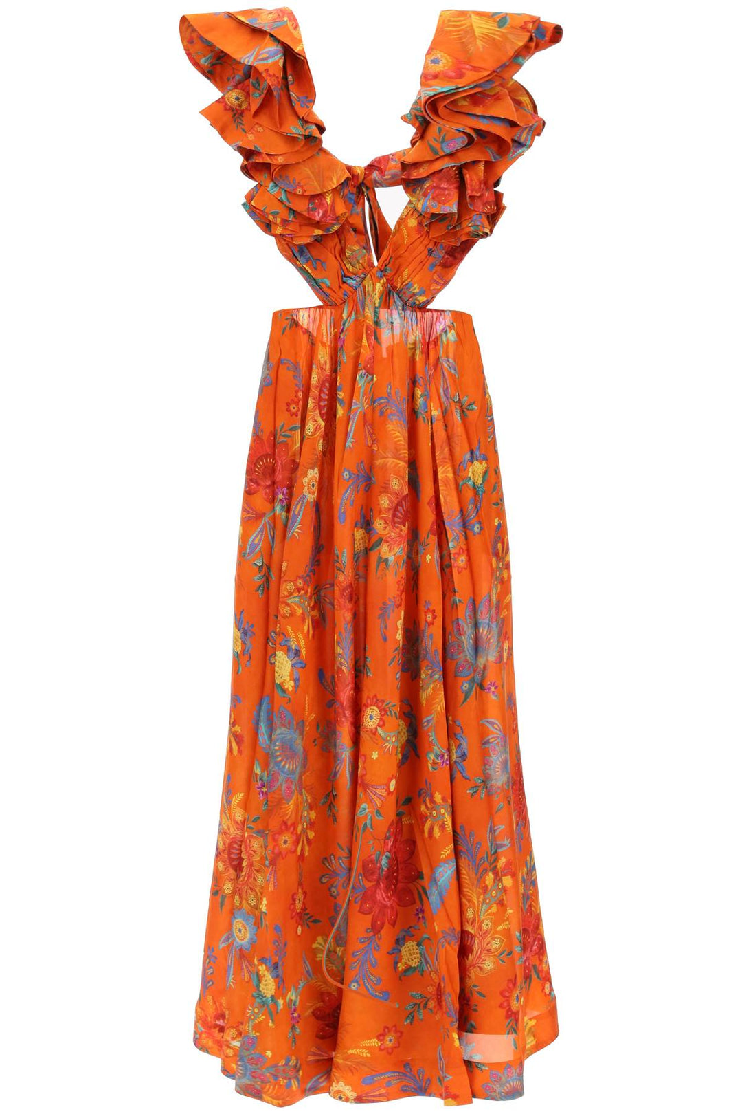 Zimmermann 'Ginger' Dress With Cut Outs   Arancio