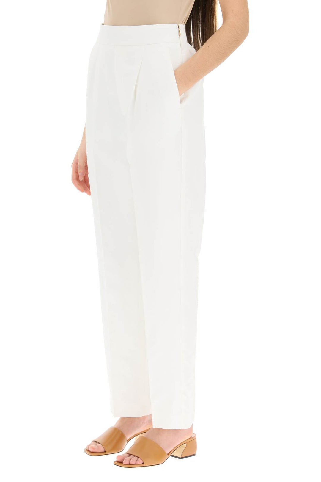 Agnona Linen Trousers   Bianco