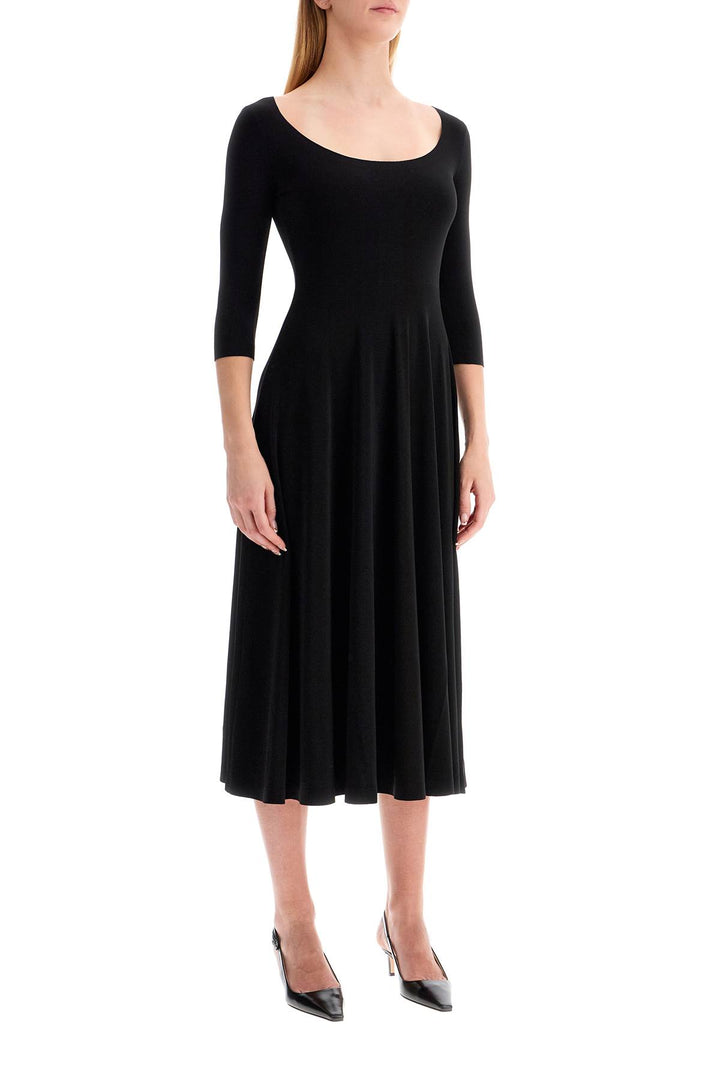 Norma Kamali Reversible V Neck Dress   Black