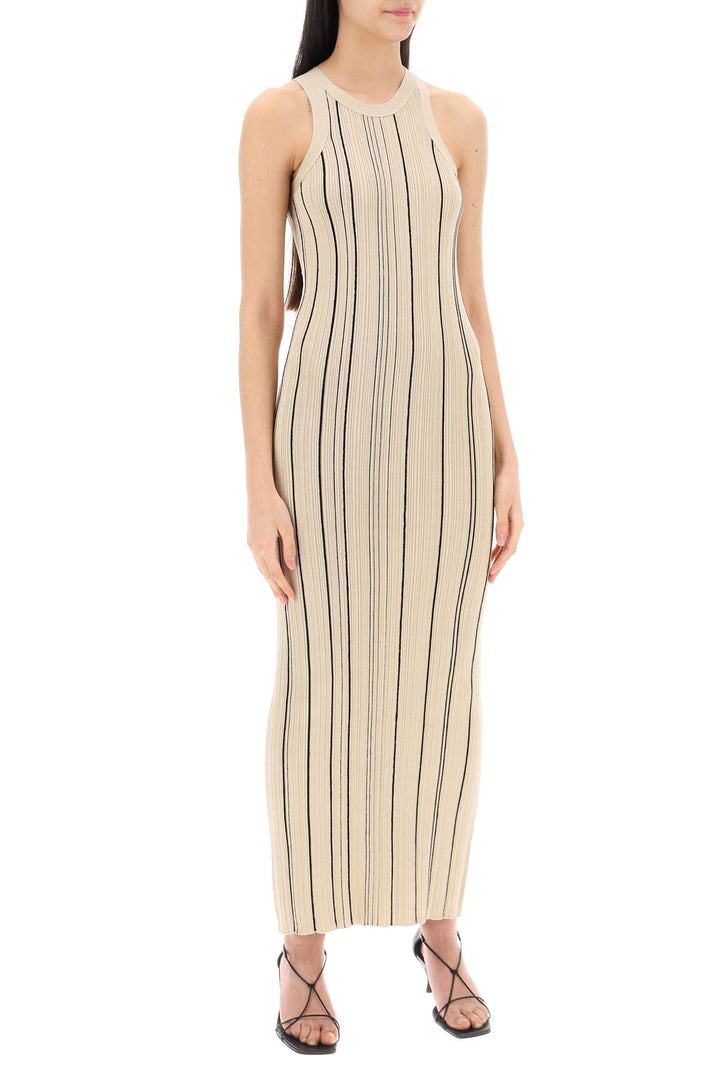 Toteme Replace With Double Quotelong Ribbed Knit Naia Dress In   Beige