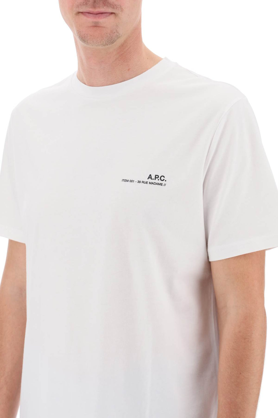 A.P.C. Item T Shirt With Logo Print   Bianco