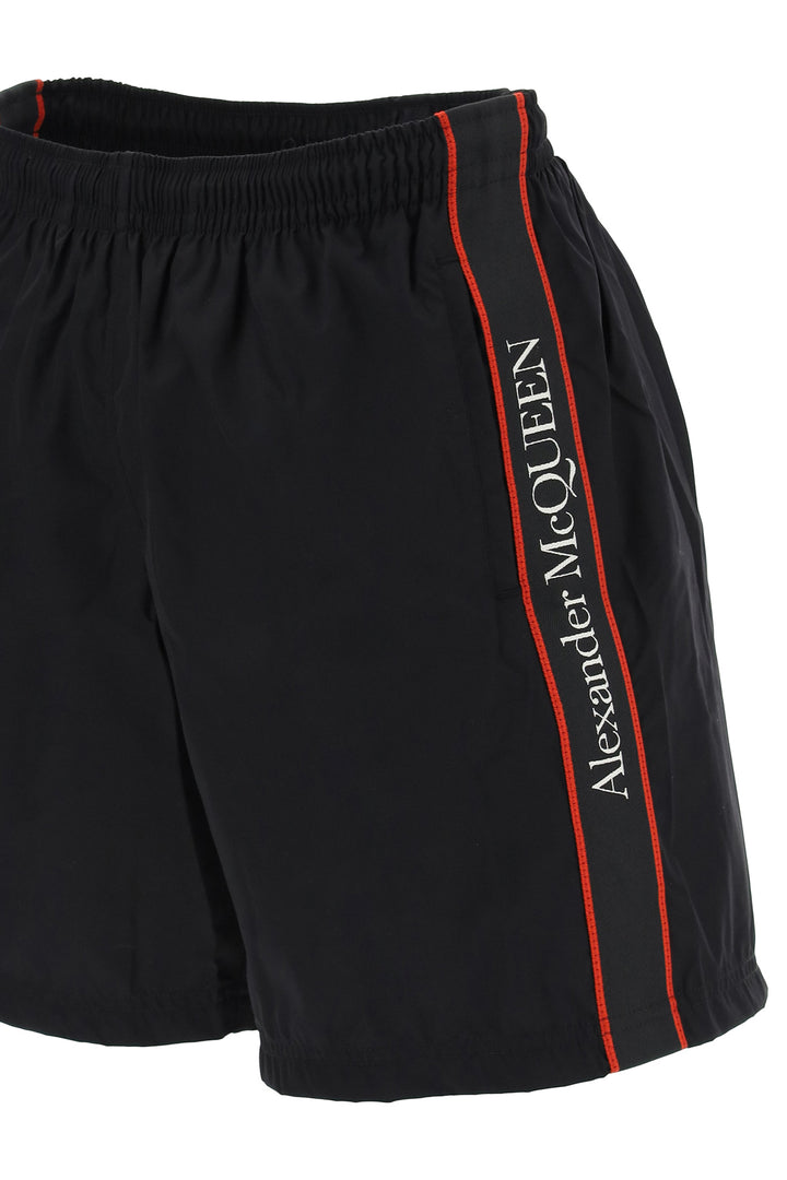 Alexander Mcqueen swimtrunks with logo selvedge