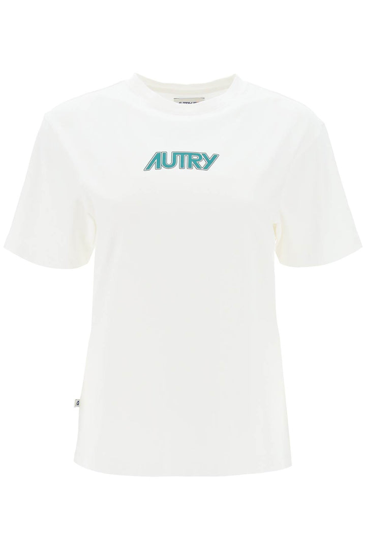 Autry T Shirt With Printed Logo   Bianco