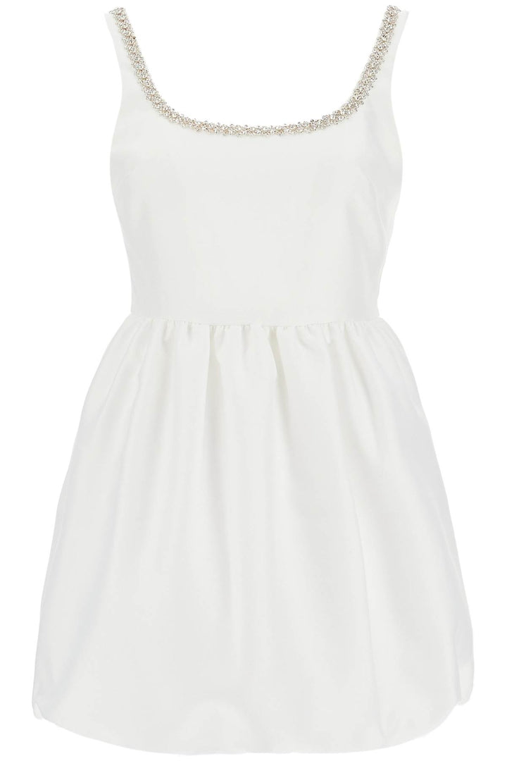 Self Portrait Mini Balloon Dress With Crystals   White